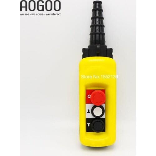 XAC-A2913 5A 2 Pushbuttons Double Speed Hoist Crane Pendant Control Stations With Emergency Stop For circuits Double insulated