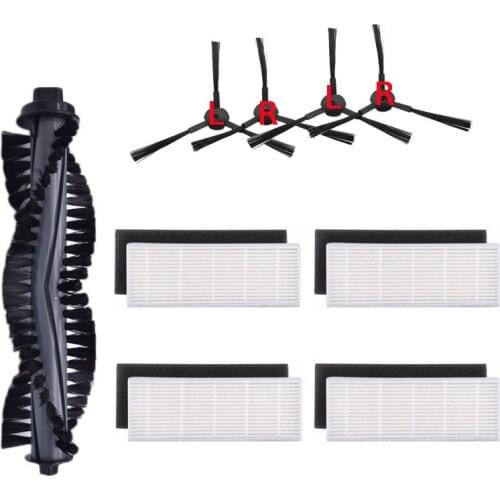 1*Main Brush+4*dust HEPA Filter+4*Side Brush Replacement Kits for ILIFE A4s A40 Robot Vacuum Cleaner accessories Parts
