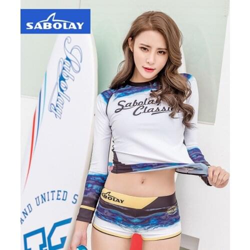 Womens Long-Sleeve Sun-resistant Jellyfish Clothing Split Type Snorkeling Suit Wetsuit Quick Drying Clothes