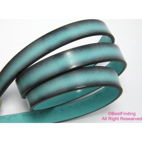 10mm Leather Turquoise leather cord Dark side 10x2mm leather strips