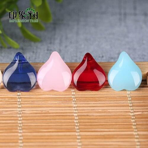 10pcs 15x12mm Rainbow Color Lampwork Bead Glass Candy Heart Shape Mermaid Bead DIY Lampwork Charm Bead For Bracelet Making 16003