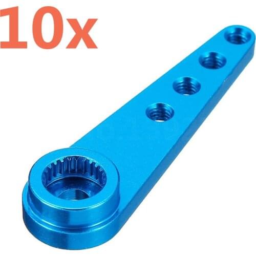 10Pieces Aluminum 37mm 25T Metal Extension Steering Servo Arm Horn For 1/10 Scale Models RC Cars Crawler Parts