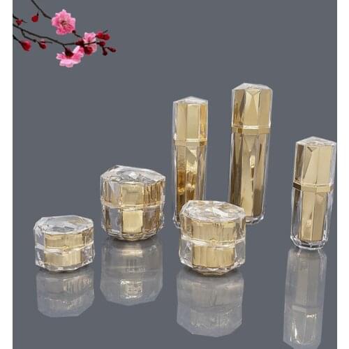 2pcs/lot High grade Gold Silver Acrylic Cream Jar Lotion Mask Refillable Bottles Cosmetic Packaging Cosmetic Jars Nail powder