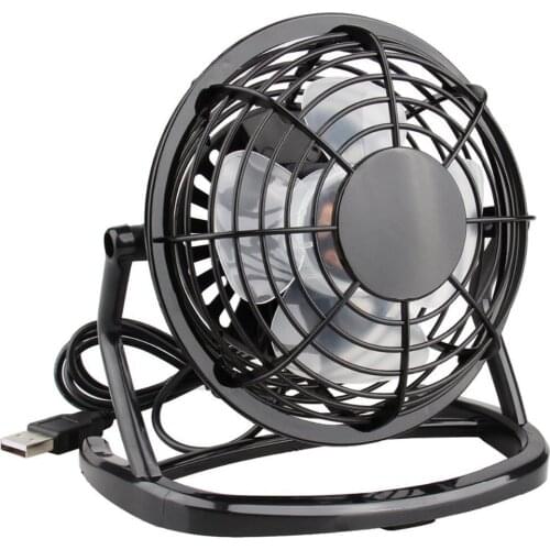2020 4-Inch Mini Portable USB Plastic Fan Handheld Desk Cooling Fan 4 Blades Round Home Office Computer Fan Business Gift