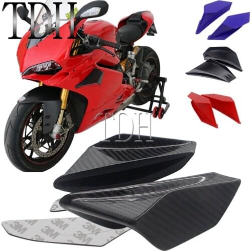 5 colors Carbon Fiber Aerodynamic Winglet Spoiler Fairing Downforce Side Fixed Wing Kit Universal for BMW Ducati Sport Street