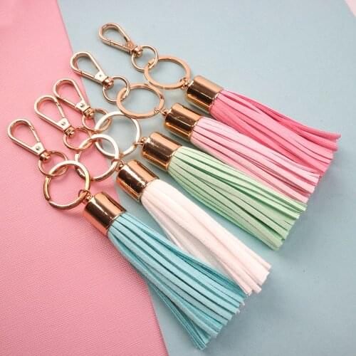 David accessories Hot Sale PU Leather Tassel Keychain For Women Leather Keyring Bag,1Yc7654