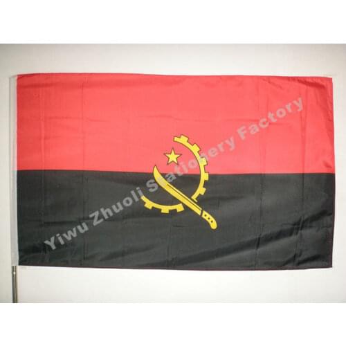 Angola Flag 150X90cm (3x5FT) 115g 100D Polyester Double Stitched High Quality Free Shipping