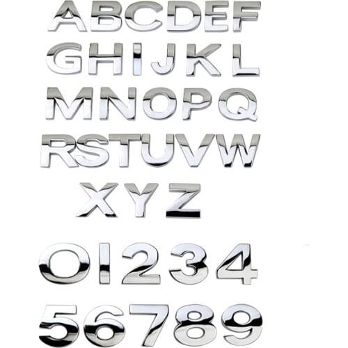 Car 3D letter English letters Car logo DIY alphanumeric metal body stickers word mark tail silver For BMW For For