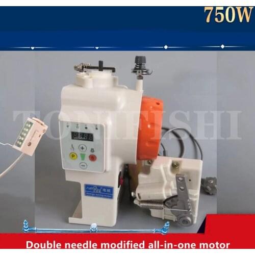 Sewing machine flat car, high head, double needle modification, integrated electromechanical control, silent motor 750W