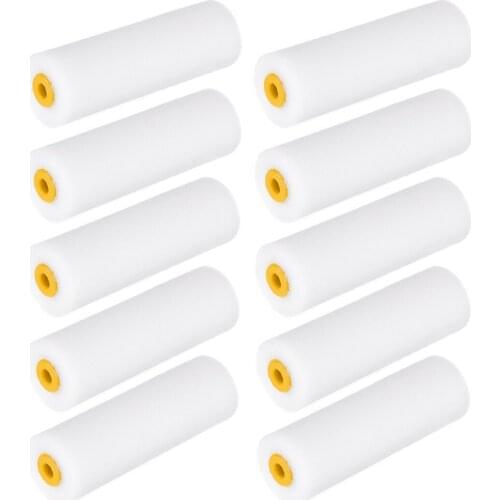 Uxcell 10Pcs Paint Roller Cover 4.5" Mini Sponge Brush Home Wall Painting Treatment to paint trim doors edging line striping