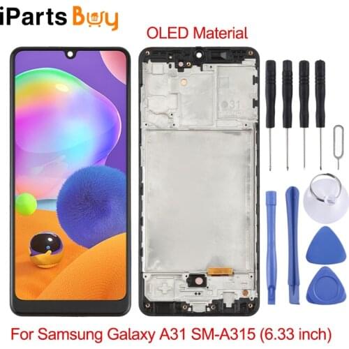 IPartsBuy for Samsung Galaxy A31 SM-A315 OLED Material LCD Screen and Digitizer Full Assembly with Frame (6.33 inch)
