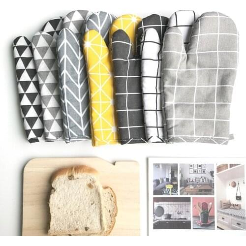 Baking Insulation Gloves for Microwave BBQ Kitchen Gloves Potholder Polyester Oven Mitts Potholder Pad Kitchen Cooking Tools