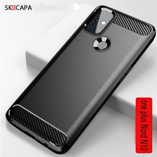 Carbon Fiber Texture Brushed Case for Oneplus Nord N10 N100 5G Silicone Shockproof Case for One plus Nord 1+Nord N10 N100 Cover