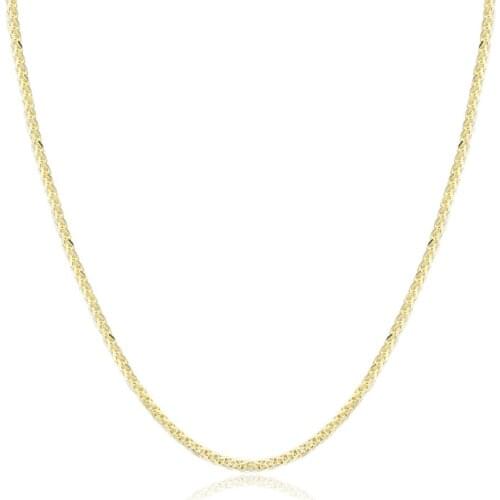 35-90cm 1mm 925 Sterling Silver Gold Color Chopin Chain Necklace Women Girls Kids Italy Jewelry Kolye Collane Collier Ketting