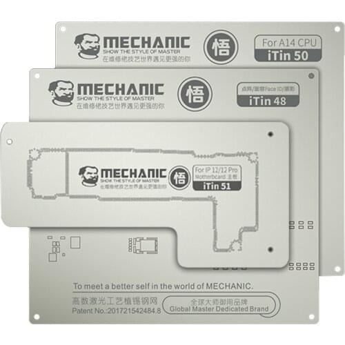 Mechanic iTin 50 Square Hole BGA Reballing Stencil for 12 Mini Pro /Pro Max Middle Layer Face ID Motherboard Repair