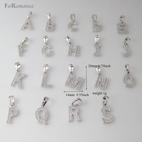 Min order 10$ /26 LETTERS -WHITE GOLD GP 18"NECKLACE& LETTER A B C D E F G H I J K L M N O P Q R S T V W X Y Z INITIAL PENDANT