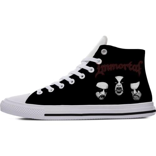 Immortal Heavy Metal Band Icon Mens Womens Designer Leisure Sneakers Men Casual Canvas Shoes Off White