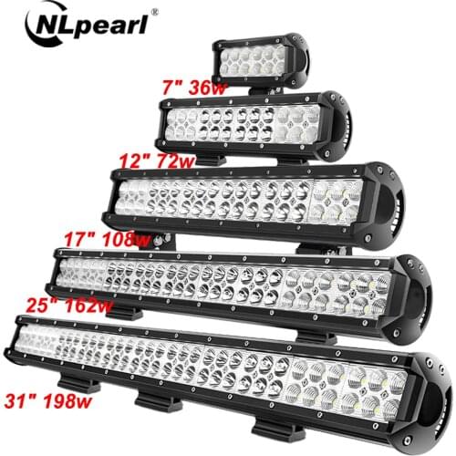 NLpear 4" 9" 17" 20" 25" 31" 39" Combo LED Light Bar Offroad Spot Flood LED Work Light Bar for Truck Tractor 4x4 ATV Car 12V 24V
