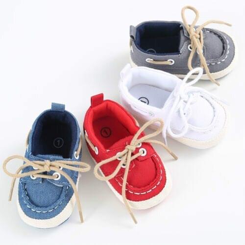 Baby Boys Girl Newborn Shoes Kids Denim Soft Sole First Walkers Toddler Infant Anti-Slip Prewalker Shoes