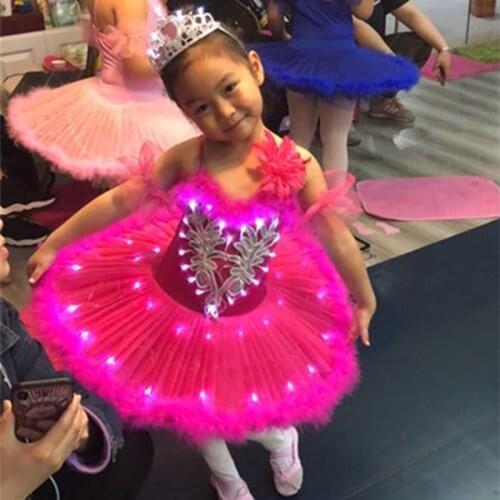 Professional Ballet Tutus Led Swan Lake Adult Child Ballet Dance Clothes Tutu Skirt Women Ballerina Dress For Girls Party Wear