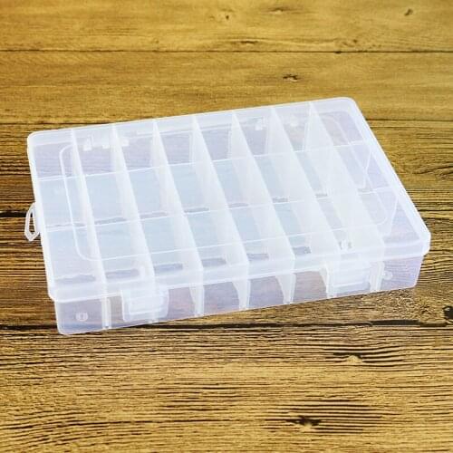 10/15/24 Lattice Clear Plastic Box Jewelry Bead Storage Container DIY Transparent Organizer Portable Craft Case