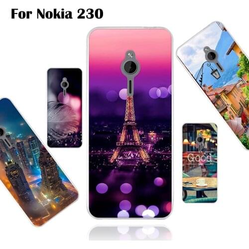 Luxury Case For Nokia 230 2.8 inch Back Cover For Nokia 230 Thin Painted Pattern Case Soft TPU Cover Flower Cute Silicone Shells