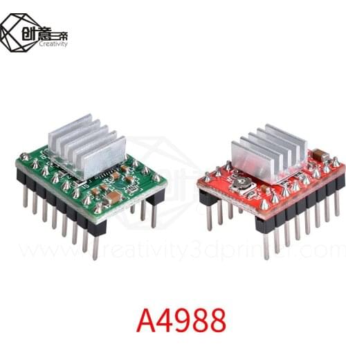 5pcs A4988 StepStick Stepper Driver+Heat sink For Reprap 3D Printer Parts Red Stepper Motor Driver With Heatsink Accessorie