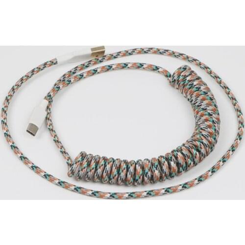 Coiled nylon USB Type C cable high quality mechanical keyboard coil line 2.5m length