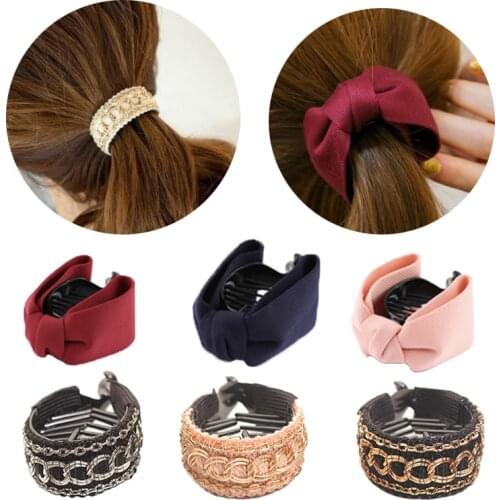Korean Hair Clips Elegant Crochet Hair Claw Women Ponytail Hold Clamp Girls Large Hairpins Hair Accessories