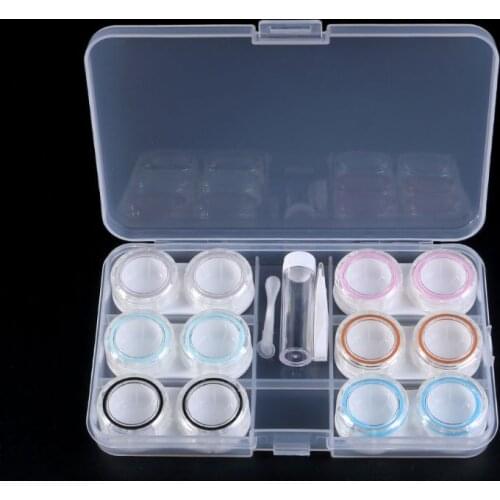 1 Set Contact Lens Case Box Simple Transparent Leakproof Portable Storage Eye Care Kit Organizer Container