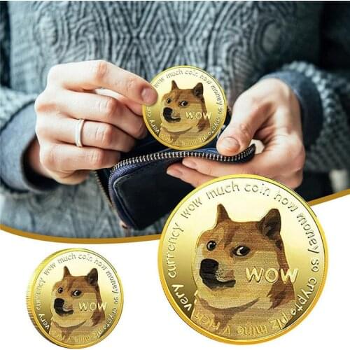 1pcs Gold/Silver Plated Ethereum Ripple Bitcoin Dogecoin Currency Commemorative Coins Shiba Inu Doge Coin Desktop Ornaments