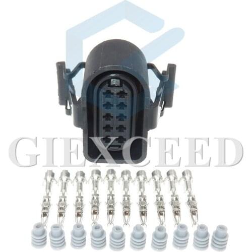 2 Sets 10 Pin 1.5mm 3A0 973 715 Waterproof Automotive Connectors Sealed Female Plug 3A0973715 Socket For VW