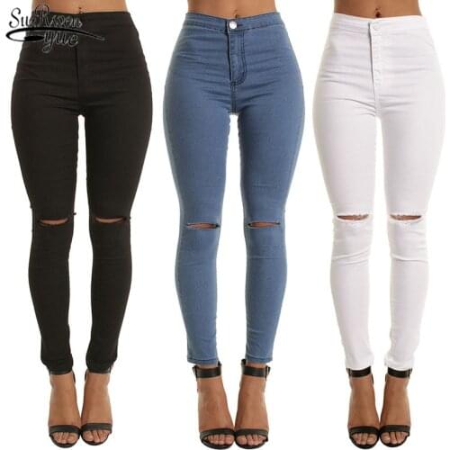 2021 Spring Skinny High Waist Jeans Fashion Trousers Popular European and American Jeans Women Casual Solid Color with Button