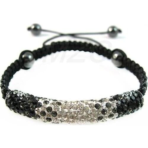 5*1cm Black Clay Micro Pave Tube Bending crystal Bracelet Free Shipping gf23 Fashion Bracelets As Christmas