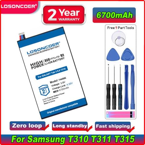LOSONCOER T4450E 6300mAh Replacement Batteries For Samsung GALAXY Tab 3 8.0 T311 T310 T315 SM-T311 SM-T310 E0288 E0396 Battery