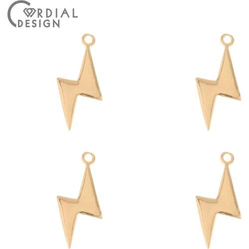 Cordial Design 100Pcs 8*19MM Jewelry Accessories/Hand Made/Copper/Pendant/Lightning Shape/DIY Making/Earring Findings/Charms