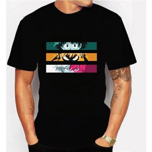My Hero Academia Anime Mens T-Shirt Japanese Mens Tshirt Short Sleeve anime Printed Tee Shirt Tops for Men Camiseta Masculina