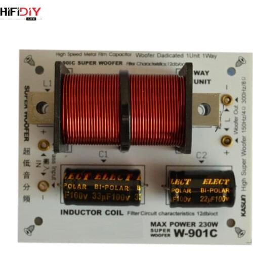 HIFIDIY LIVE W-901C 1 Way 1 speaker Unit ( SUBWOOFER ) HiFi HOME bass Speakers audio Frequency Divider Crossover Filters