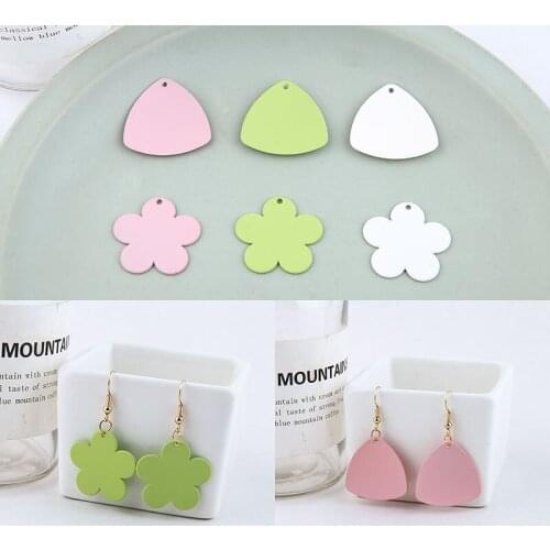Kawaii Rubber Enamel Alloy Charms Triangle Flower Round DIY Oil Drop Jewelry Bracelet Earring Pendant 10pcs Metal Pendant
