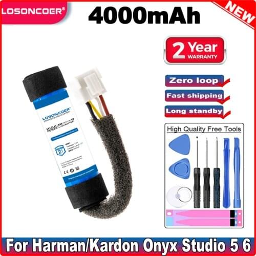 LOSONCOER 4000mAh ID997 Battery For Harman/Kardon HKOS6BLKSG HKOS6GRYSG Onyx Studio 5 6 CS-HKE500SL ID997 Speaker Batteries