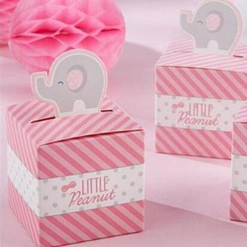 Little Peanut pink Elephant Wedding Favors And Gifts Candy Box For Birthday Kids Baby Shower candy box