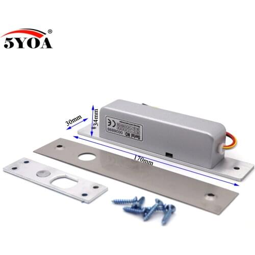 Small High End Door Electric Bolt Mortise Lock for Door Lock Access Control DC 12V Stainless Steel NC Electronic