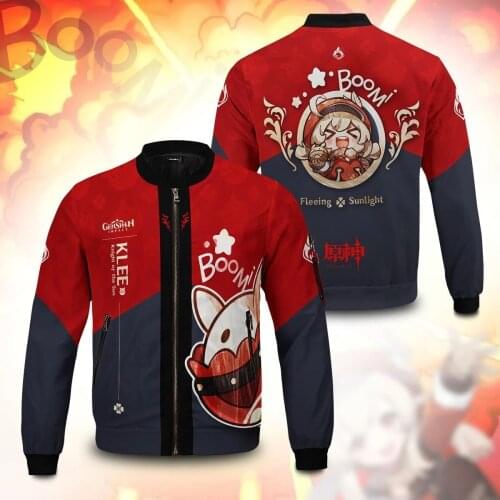 New game Genshin Impact printed loose clothing two-dimensional animation surrounding men and women zipper jacket sweater
