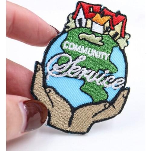 New Fine Earth Home Patches Protect Environment Iron On Stickers for Clothes 3D Diy Embroidered Badges Clothing Coat Parches