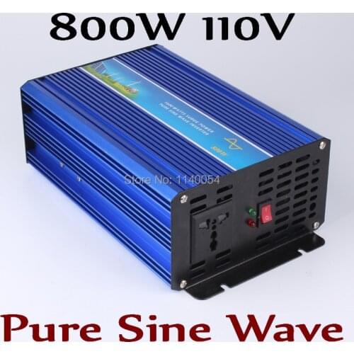 New Design 800W Inverter 110V DC to AC 110V or 230V with 1600W Surge Power, 800W Pure Sine Wave Power Inverter