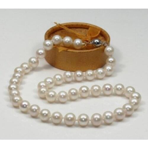 Huge AAA 10-11mm south sea white pearl necklace 18" 925silver GOLD CLASP