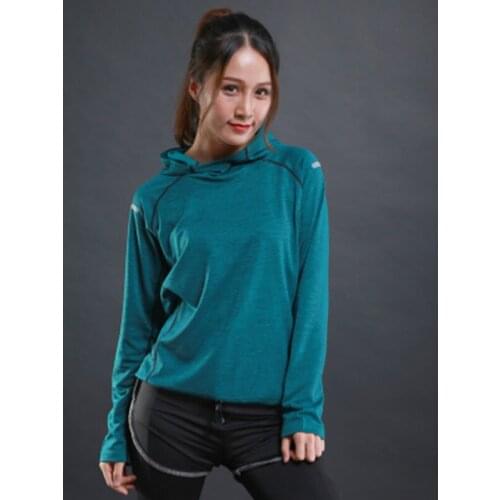 Autumn Thin Women Running T Shirts Gym Fitness Long Sleeves Sweatshirts Quick Dry Training Breathable Hood Sports Yoga Clothing