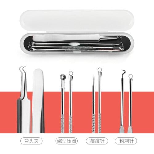 4Pcs/set Stainless Steel Black head Acne Needle Tweezer Pimple Comedone Remover Extractor Acne Needle Tweezers Clips Face Care
