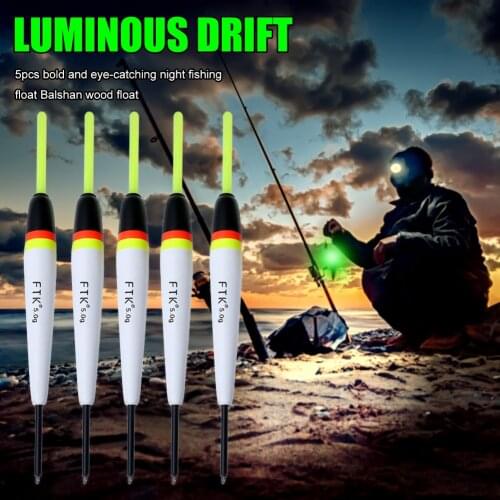 5pcs 2g 3g 4g 5g Luminous Bobber Balsa Fir Bobber Carp Fishing Float Light Stick Float Buoy For Fishing Tackle