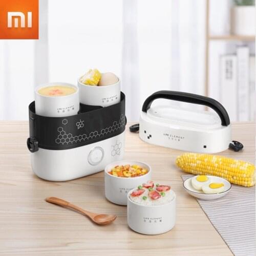 Xiaomi Portable Electric Lunch Box Steam Circulation Heating Separate 4 Bowls 1.5L Two Layers Meal Thermal Heating Lunch Box